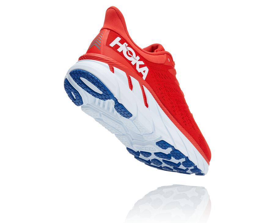 Hoka One One Hardloopschoenen Heren - Clifton 7 - Rood/Wit - YT4985620